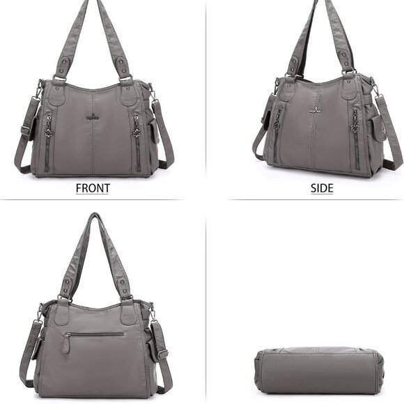 Handbags for Womens Top-Handle Hobo Purse Roomy Casual Shoulder Bags PU Tote Sat - Picture 4 of 7